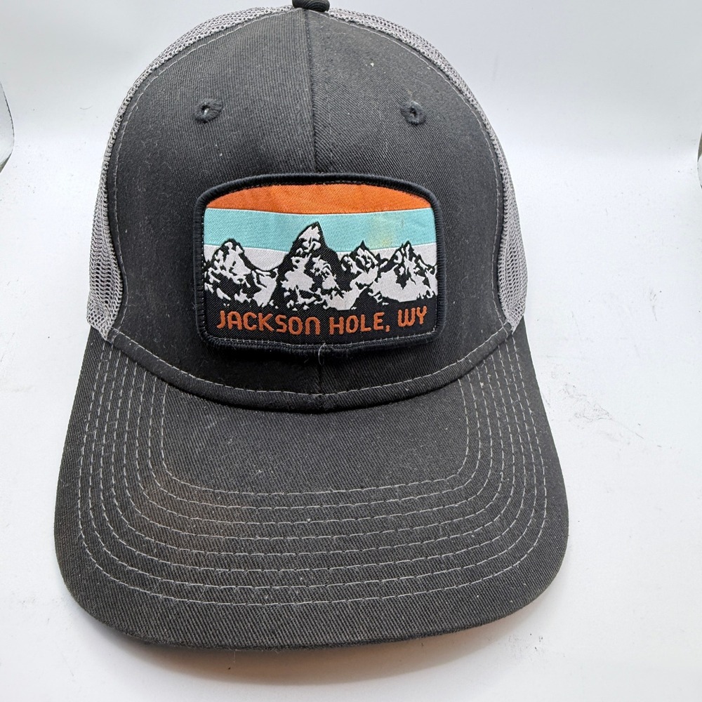 Trucker Hat Mens OSFM Jackson Hole Wyoming Mountain Snapback
